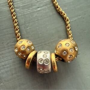 Swarovski Crystal Gold Tone Beaded Necklace